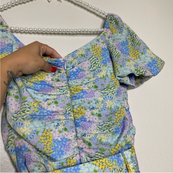 💕PALOMA BLUE💕 Evie Gathered Floral-Print Crepe Midi Dress - Picture 8 of 8